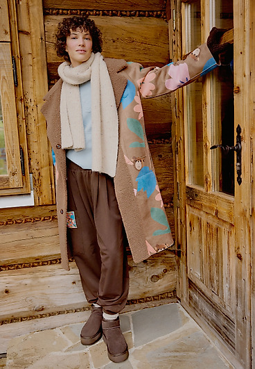 DWUSTRONNY PŁASZCZ Z MOTYWEM MISIA USZATKA - BORGINI DWUSTRONNY PŁASZCZ Z MOTYWEM MISIA USZATKA - BORGINI