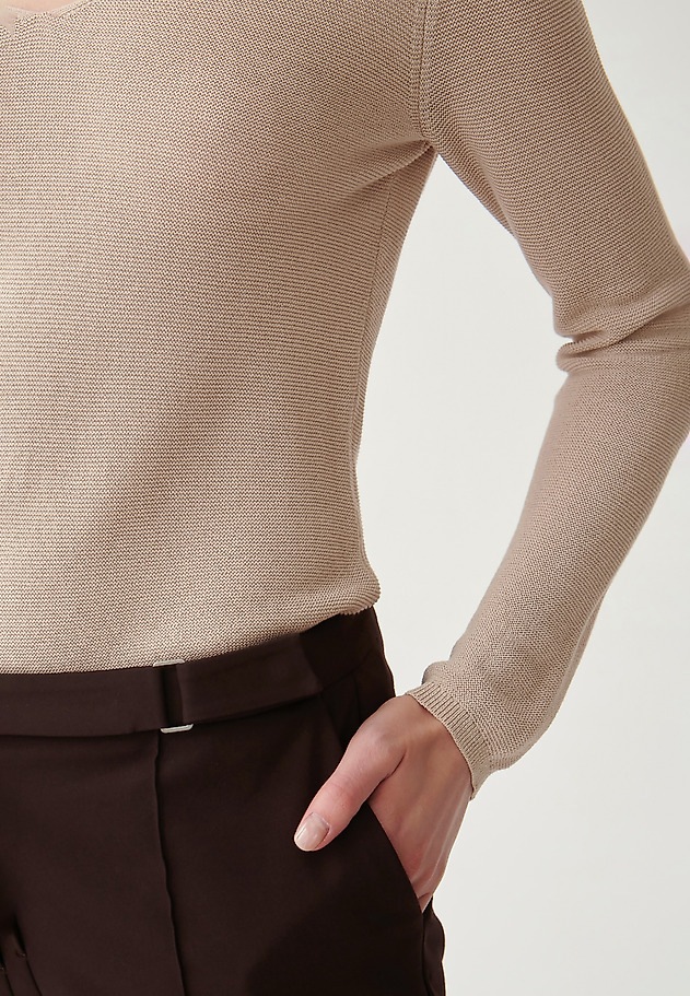 LADIES' FABRIC TROUSERS IN A HERRINGBONE PATTERN JAKINA LADIES' FABRIC TROUSERS IN A HERRINGBONE PATTERN JAKINA BROWN 5