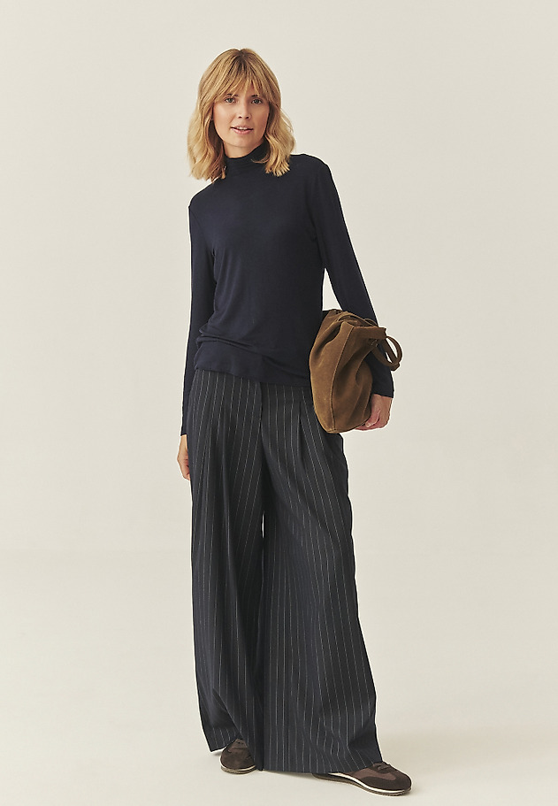 CLASSIC HALF-TURTLENECK WITH WOOL BLEND - BROADWAY CLASSIC HALF-TURTLENECK WITH WOOL BLEND - BROADWAY NAVY BLUE 1