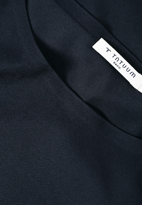 COTTON BLOUSE WITH SEAMLESS TRIM — MIKAJA NAVY BLUE 2