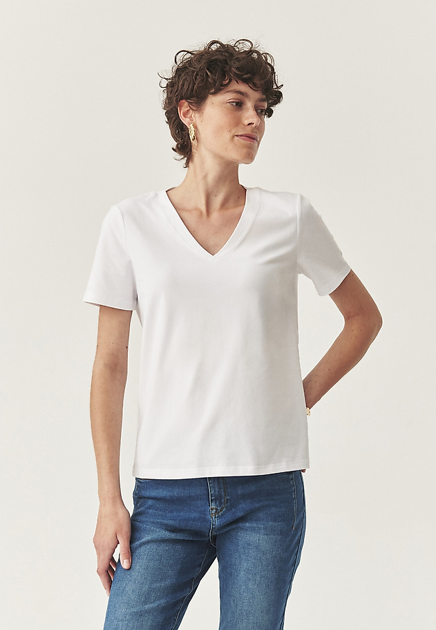 CASUAL BLOUSE IN COTTON - RIBI CASUAL BLOUSE IN COTTON - RIBI WHITE 2