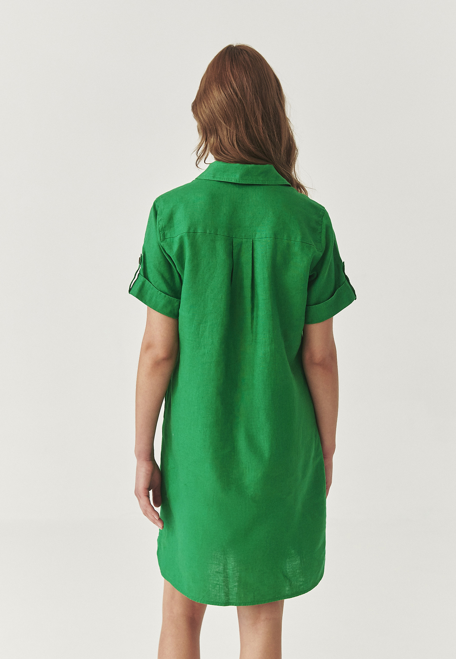 BLUZA IZ LANENEGA MATERIALA - ZALWA BLUZA IZ LANENEGA MATERIALA - ZALWA ZELENA 111640