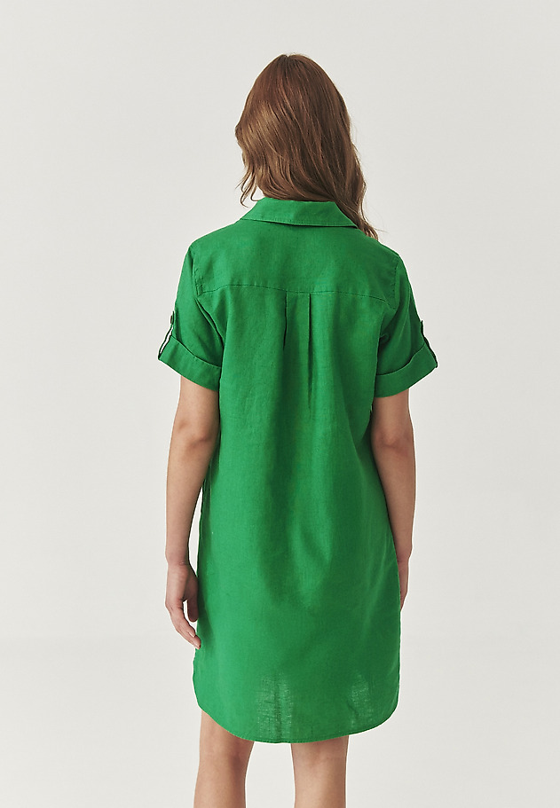 LINEN SHIRT DRESS - ZALWA LINEN SHIRT DRESS - ZALWA ZIELONY 3