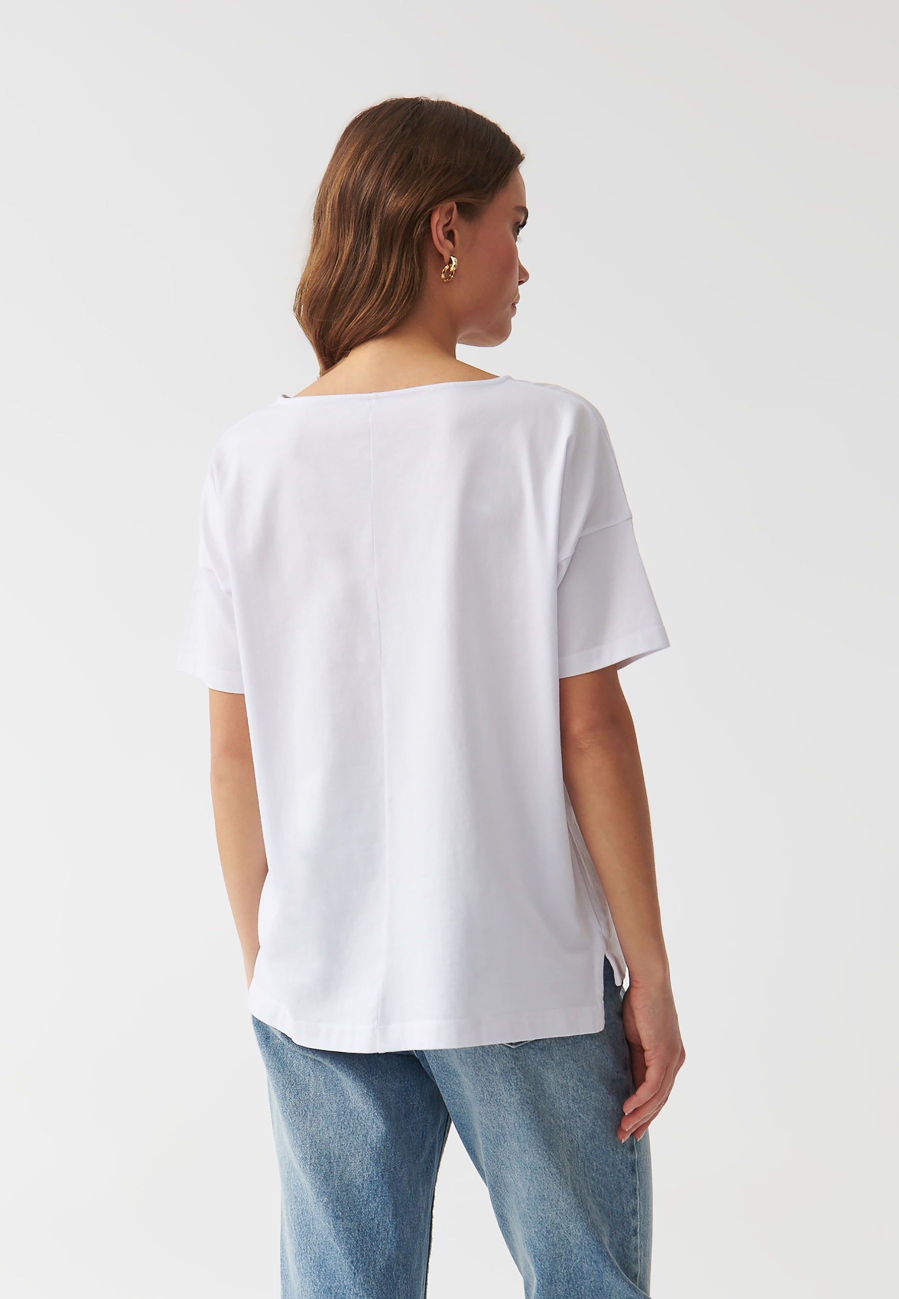 LADIES' OVERSIZED T-SHIRT WITH CENTRALIZED PRINT - MIZA