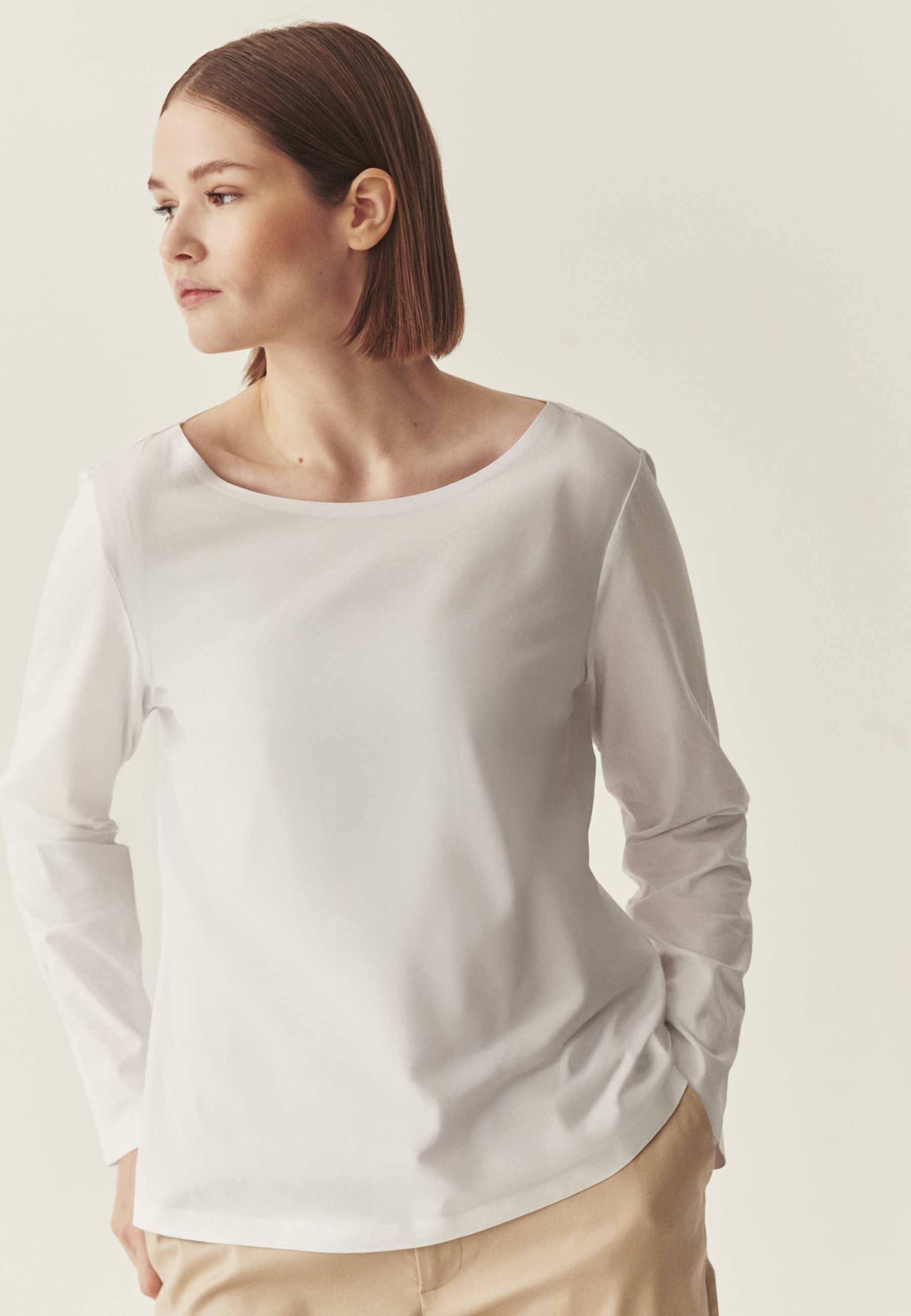 DOPASOWANA BLUZKA Z BAWEŁNĄ - MIKAJANKA BIAŁY 2