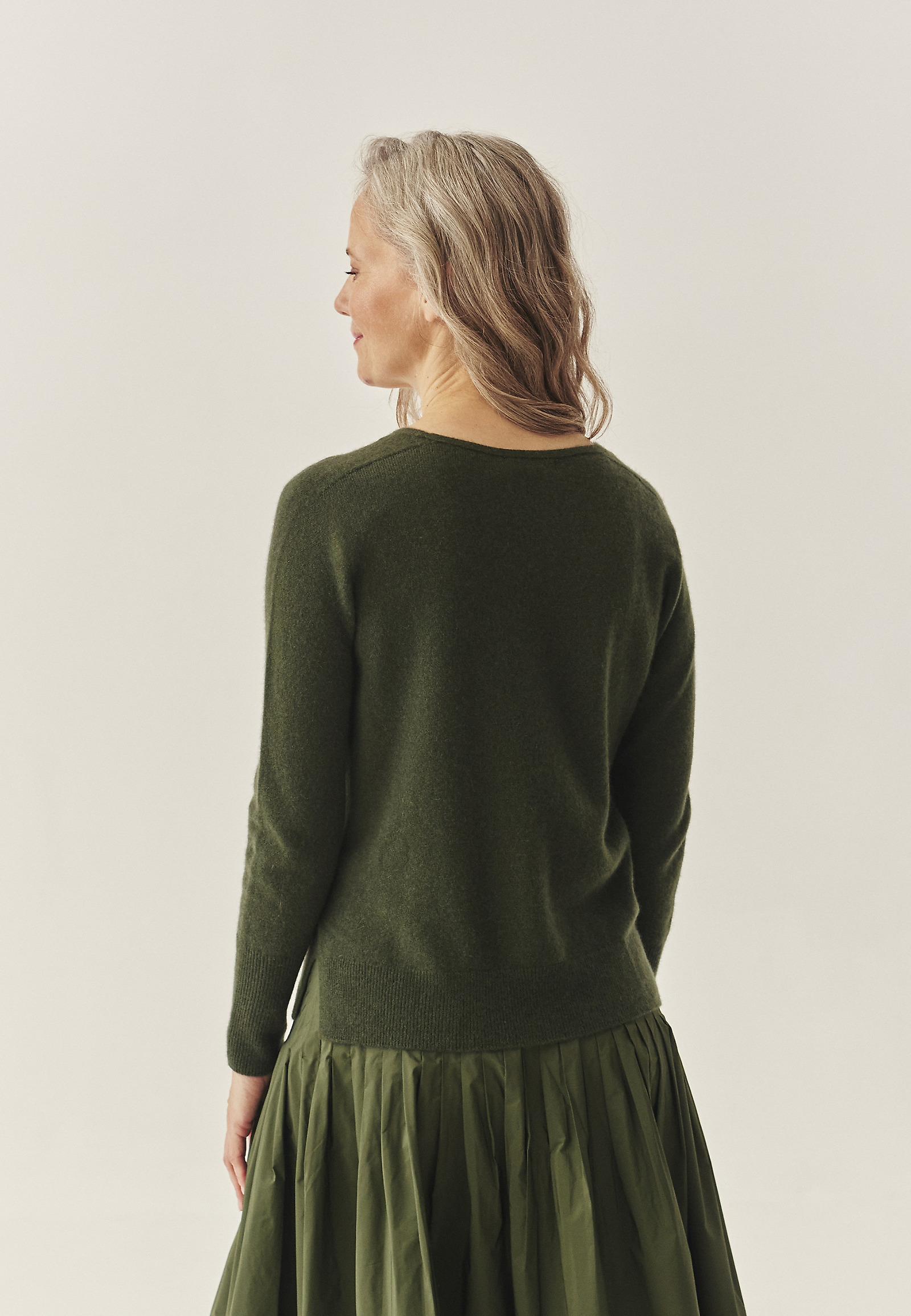 KASZMIROWY SWETER - ANISTON KASZMIROWY SWETER - ANISTON ZIELONY 117476