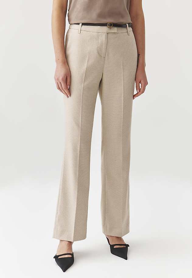 SUIT TROUSERS IN FINE CHECK — LAURANI SUIT TROUSERS IN FINE CHECK — LAURANI ECRU 3