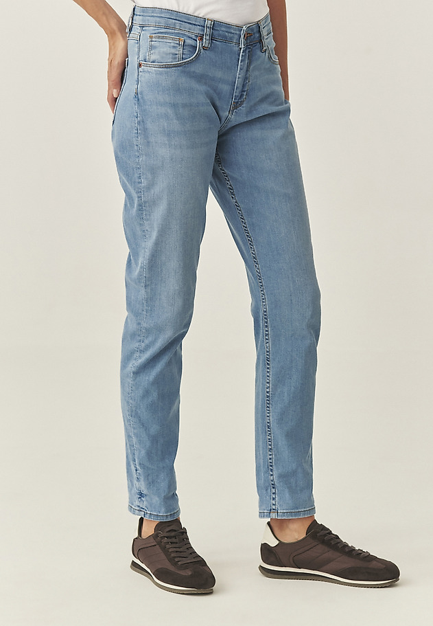 CUFFED DENIM SLIM TROUSERS - DEZI CUFFED DENIM SLIM TROUSERS - DEZI BLUE 2