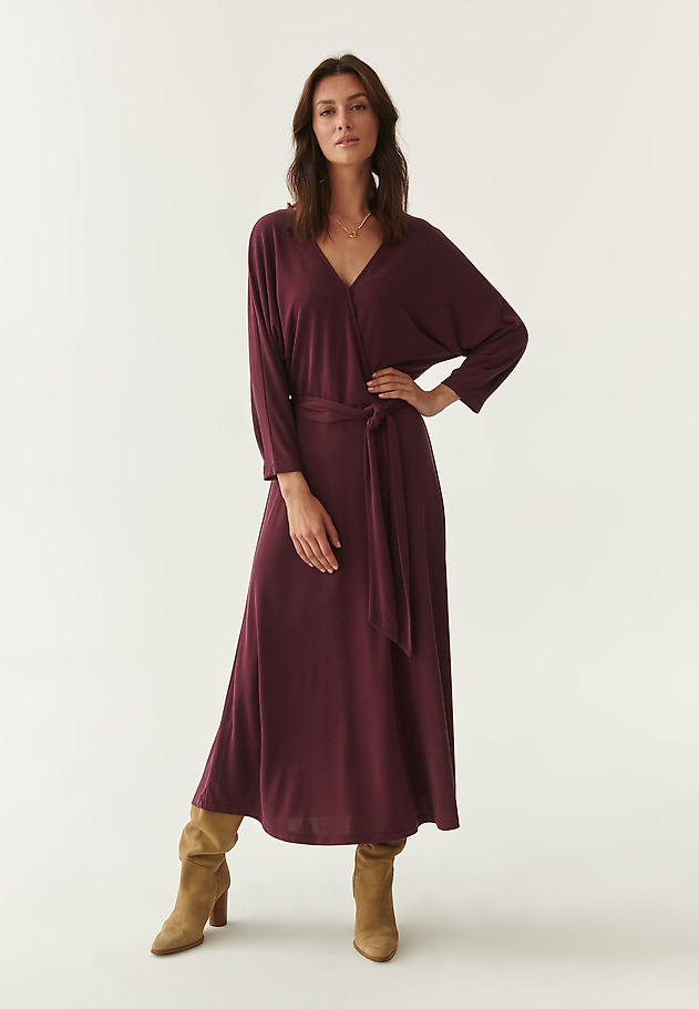 KNITTED WRAP DRESS APARTI KNITTED WRAP DRESS APARTI RED 1
