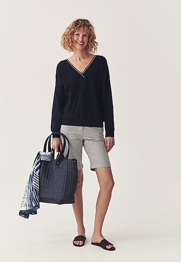 SWOBODNA BLUZA Z BAWEŁNĄ - ANEKO SWOBODNA BLUZA Z BAWEŁNĄ - ANEKO