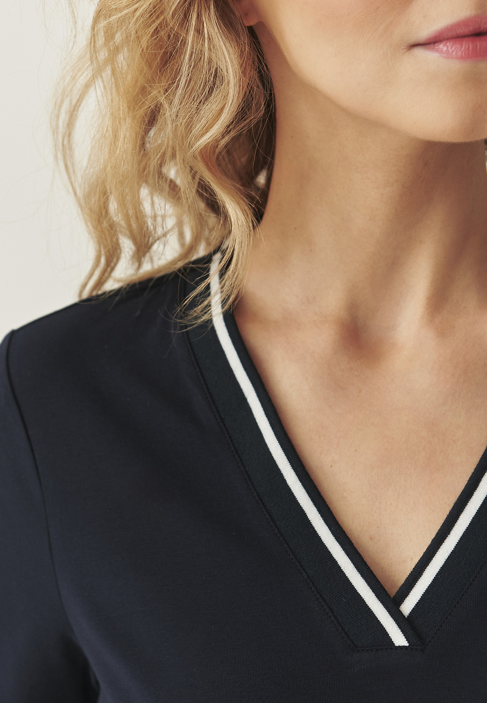 COTTON DRESS WITH A ‘BARREL’ CUT - RALIJA COTTON DRESS WITH A ‘BARREL’ CUT - RALIJA NAVY BLUE 111375