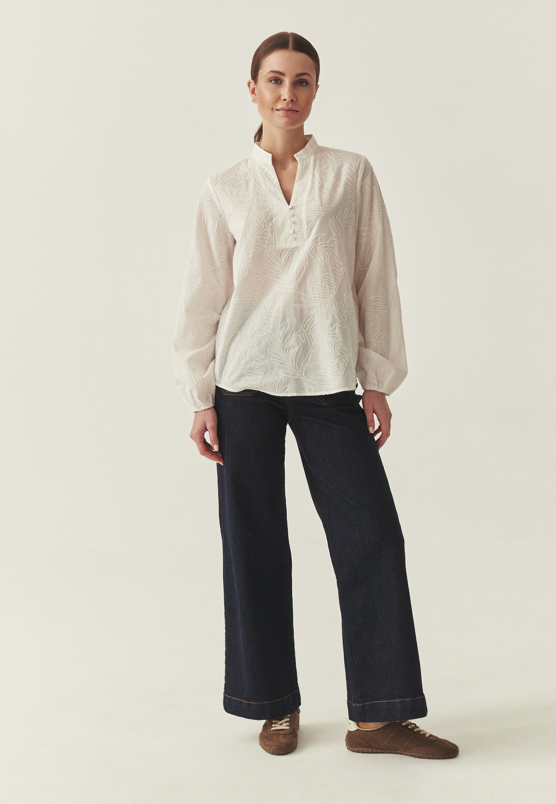 COTTON BLOUSE WITH EMBROIDERY - TANTI WHITE 2