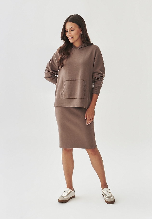 DZIANINOWA SPÓDNICA O OŁÓWKOWYM KROJU - GEME DZIANINOWA SPÓDNICA O OŁÓWKOWYM KROJU - GEME BEŻOWY 2