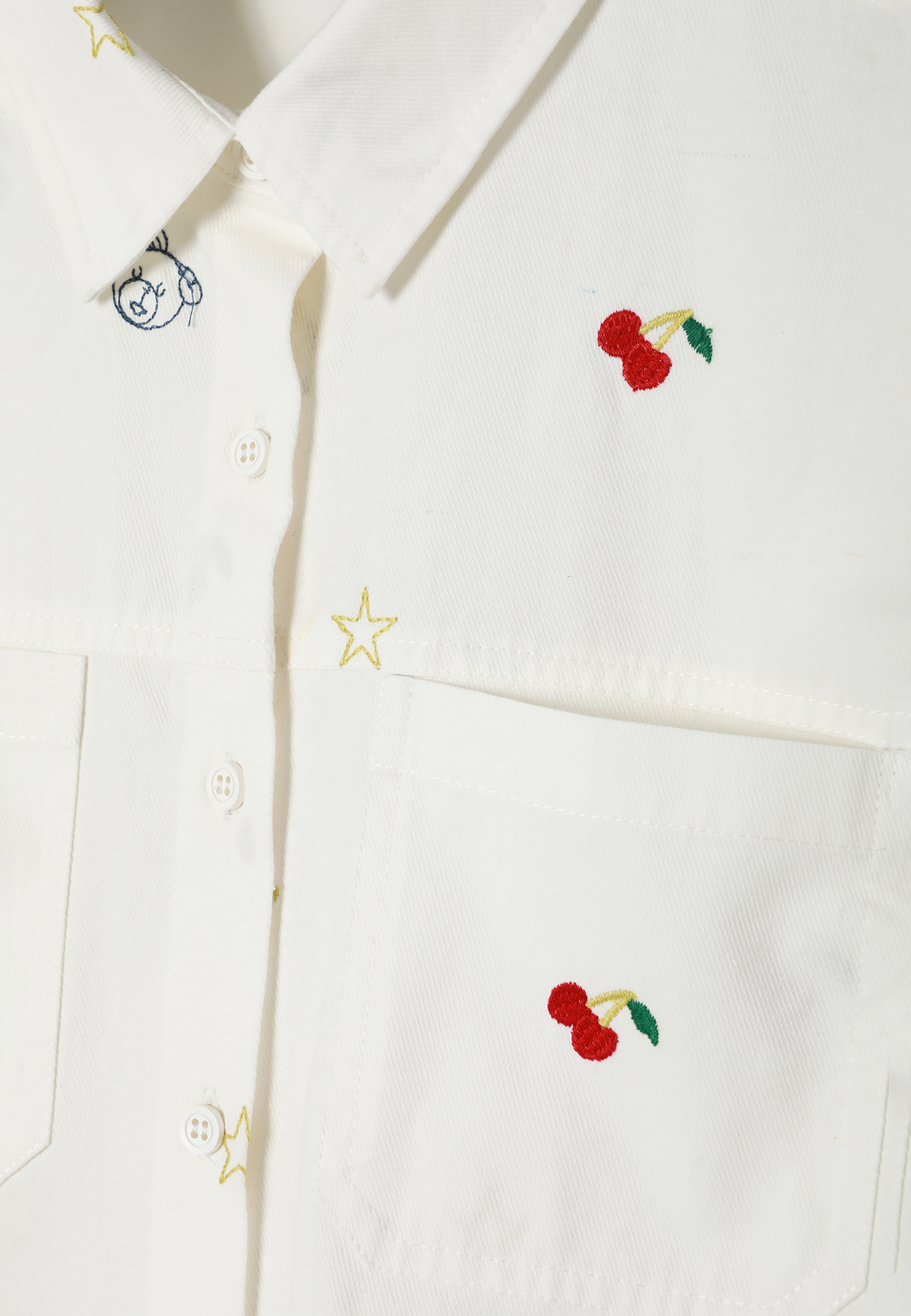 TKANINOWA KOSZULA DAMSKA Z WYSZYWANYM AUTORSKIM WZOREM — MISIA ECRU 2