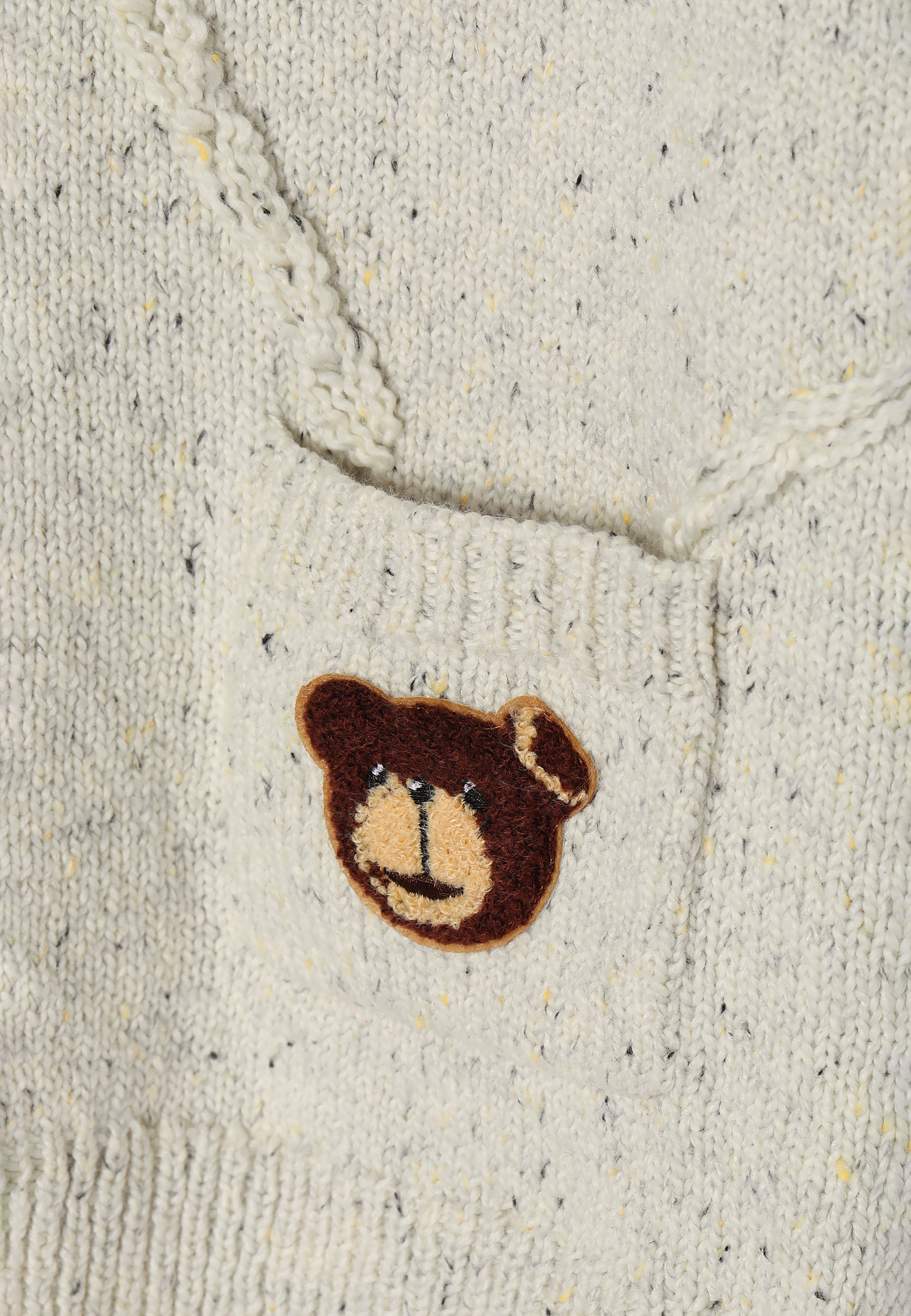 SWETER DZIECIĘCY Z NASZYWKĄ Z MISIEM USZATKIEM MASKOTA KIDS BEŻOWY 2