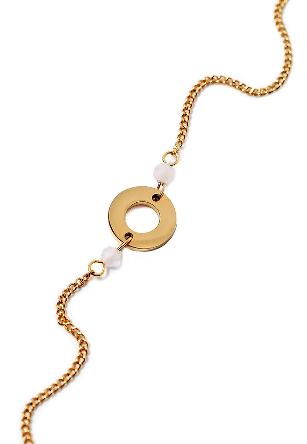 TATUUM TREASURES: GOLD-PLATED ROSE QUARTZ BRACELET LUNA TATUUM TREASURES: GOLD-PLATED ROSE QUARTZ BRACELET LUNA GOLD 2