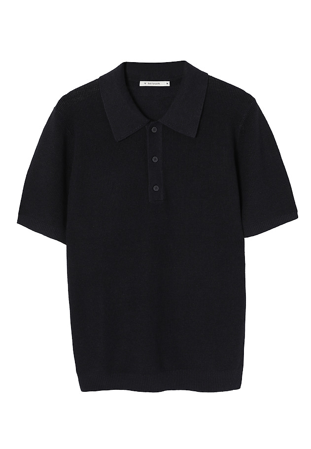 MEN'S LINEN/COTTON JUMPER - XAVI MEN'S LINEN/COTTON JUMPER - XAVI GRANATOWY 1