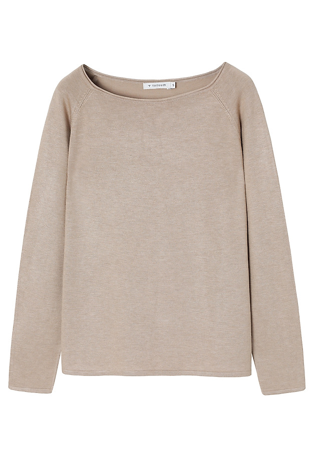 CLASSIC PULLOVER WITH A BOAT NECKLINE - BROOKE CLASSIC PULLOVER WITH A BOAT NECKLINE - BROOKE BEIGE 5
