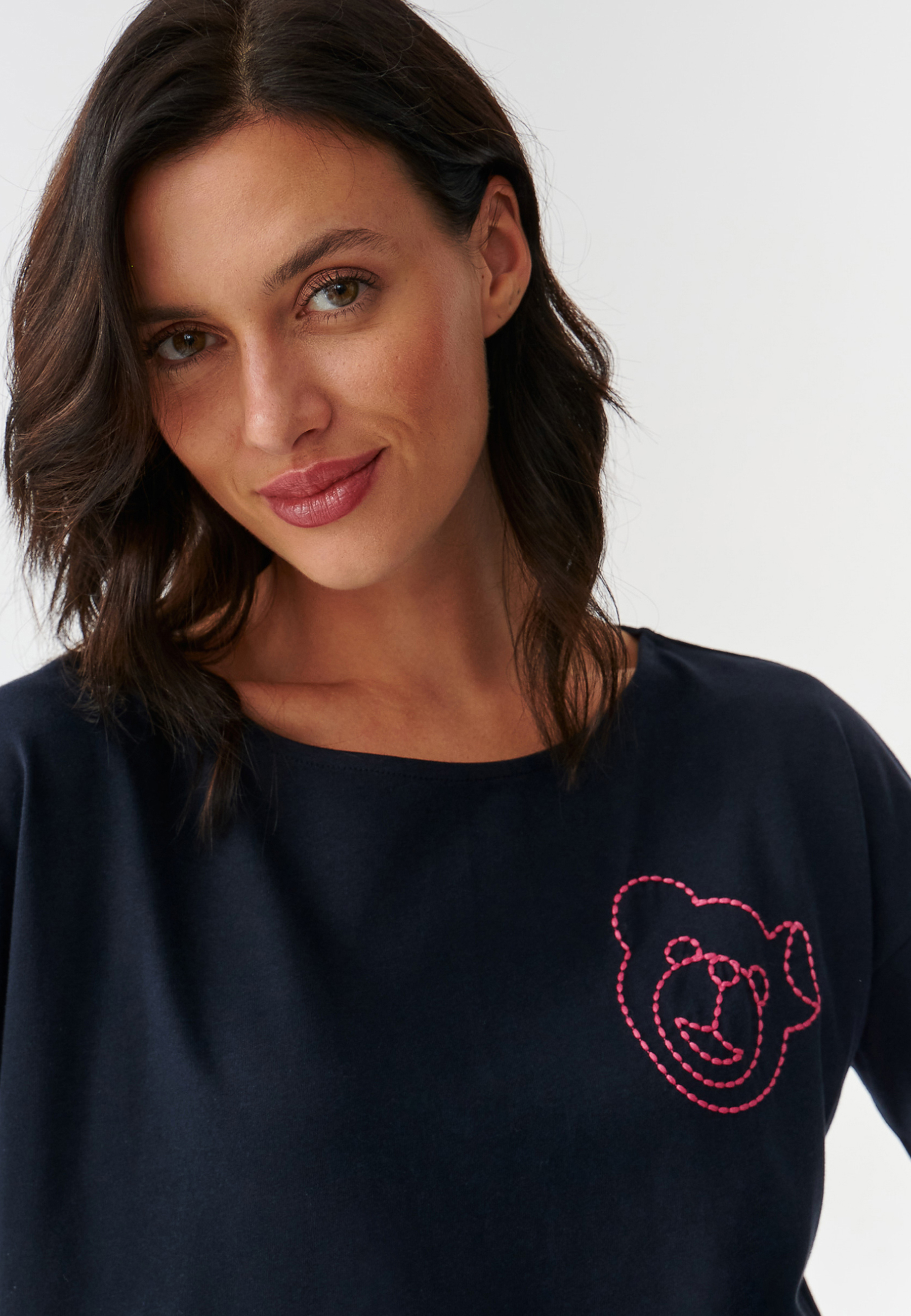 ŽENSKA BARVNA MAJICA SVEČANA - MIZATI 1 TEMNO MODRA 2