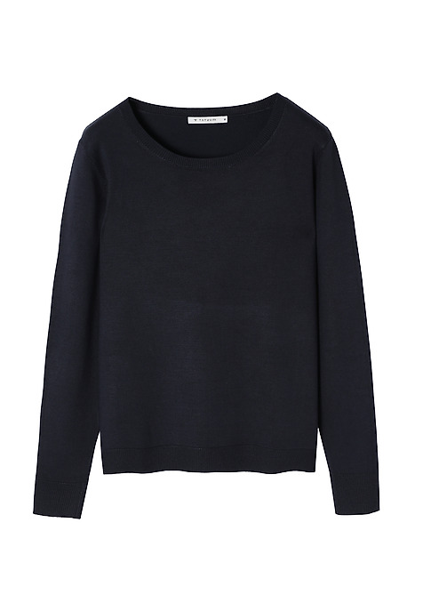 CLASSIC LADIES’ SWEATER WITH ROUND NECKLINE - TESSINI NAVY BLUE 2