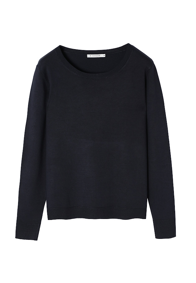 CLASSIC LADIES’ SWEATER WITH ROUND NECKLINE - TESSINI CLASSIC LADIES’ SWEATER WITH ROUND NECKLINE - TESSINI GRANATOWY 5