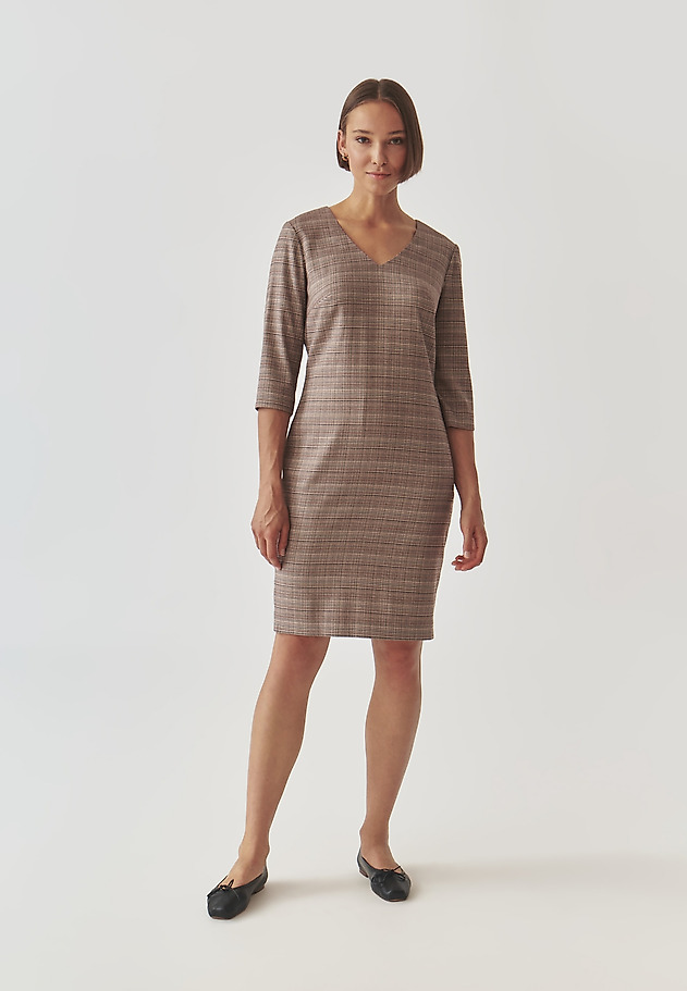 ELEGANT CHECKERED FABRIC DRESS - KOLUMI ELEGANT CHECKERED FABRIC DRESS - KOLUMI MULTIKOLOR 2