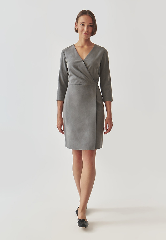 FABRIC PENCIL CUT LADIES DRESS - BOTA FABRIC PENCIL CUT LADIES DRESS - BOTA SZARY 2
