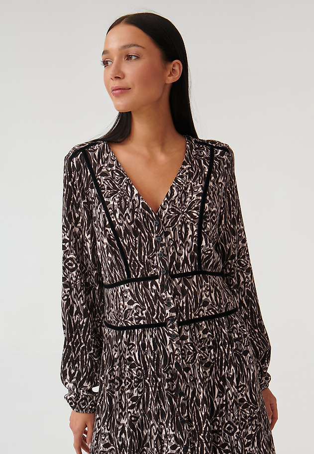 PATTERNED FABRIC DRESS WITH RUFFLE - ANLI PATTERNED FABRIC DRESS WITH RUFFLE - ANLI MULTICOLOR 4