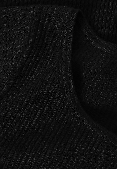 DOPASOWANY SWETER DAMSKI Z DZIANINY PRĄŻKOWANEJ - RIBA CZARNY 2