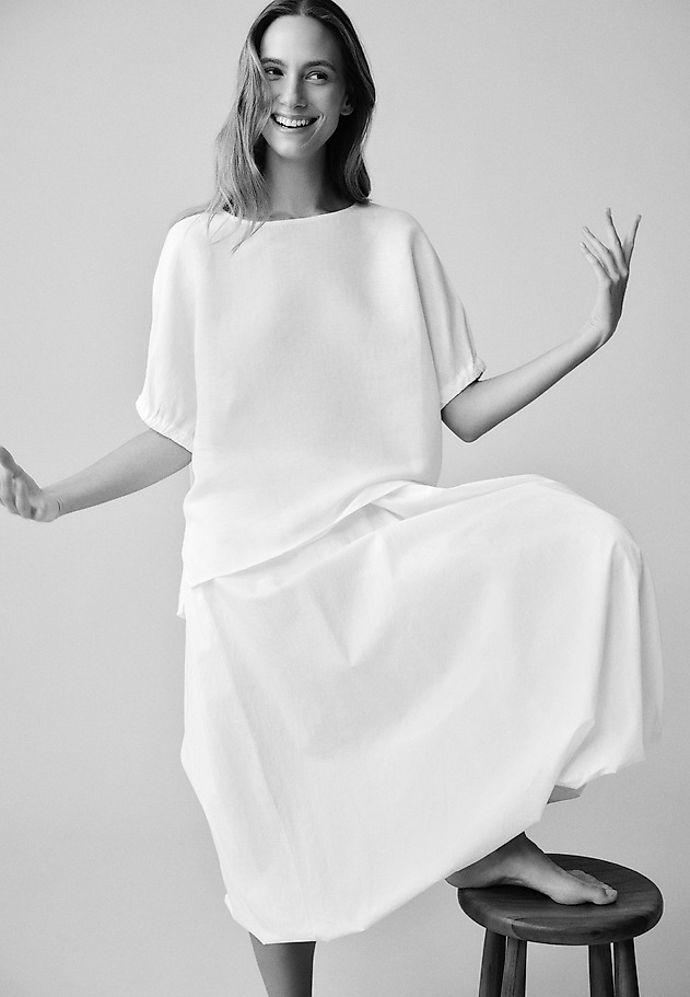 COTTON FLARED SKIRT - POLA COTTON FLARED SKIRT - POLA ECRU 1
