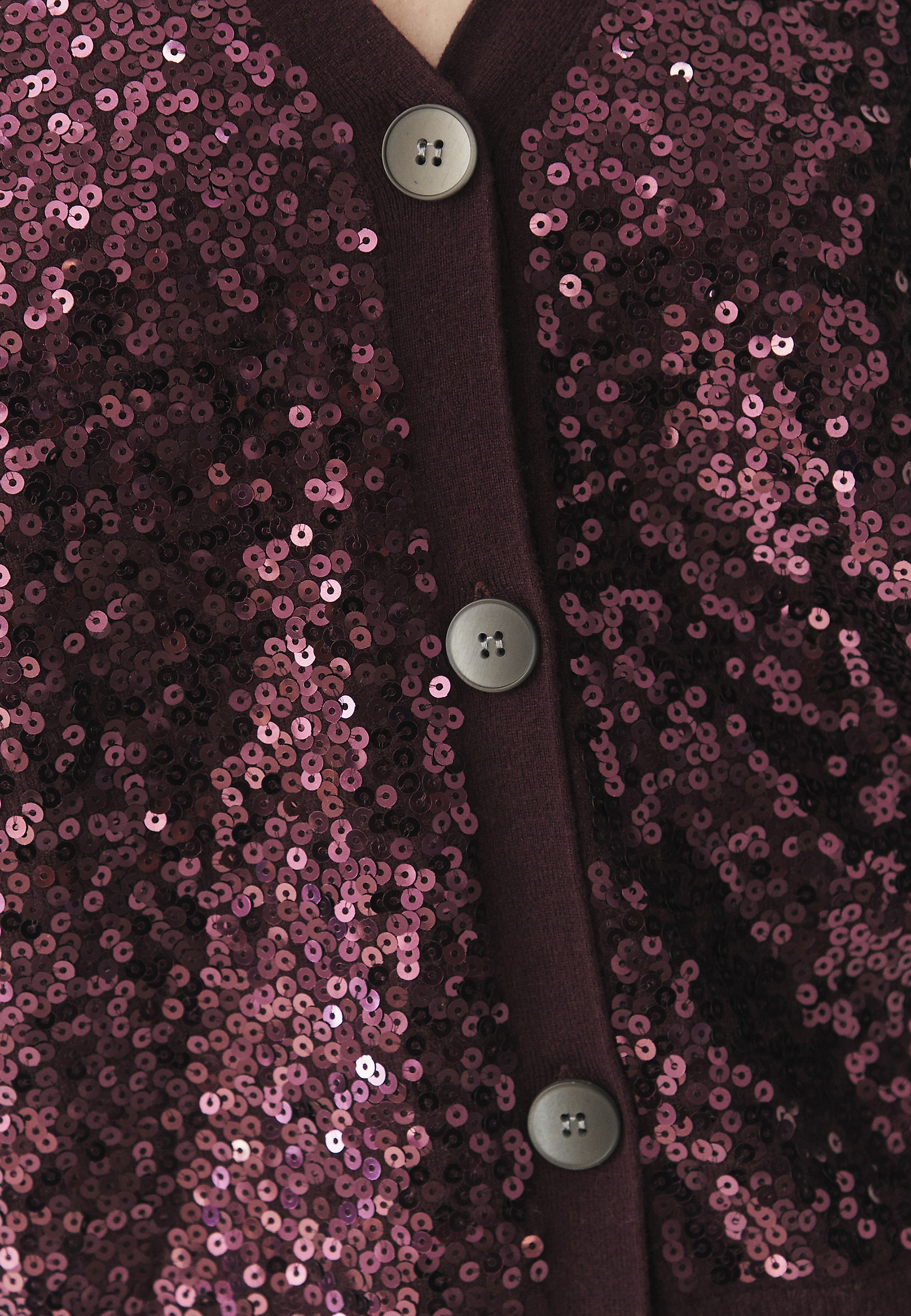 SEQUINED CARDIGAN WITH V-NECK -GLOSS SEQUINED CARDIGAN WITH V-NECK -GLOSS RED 118842