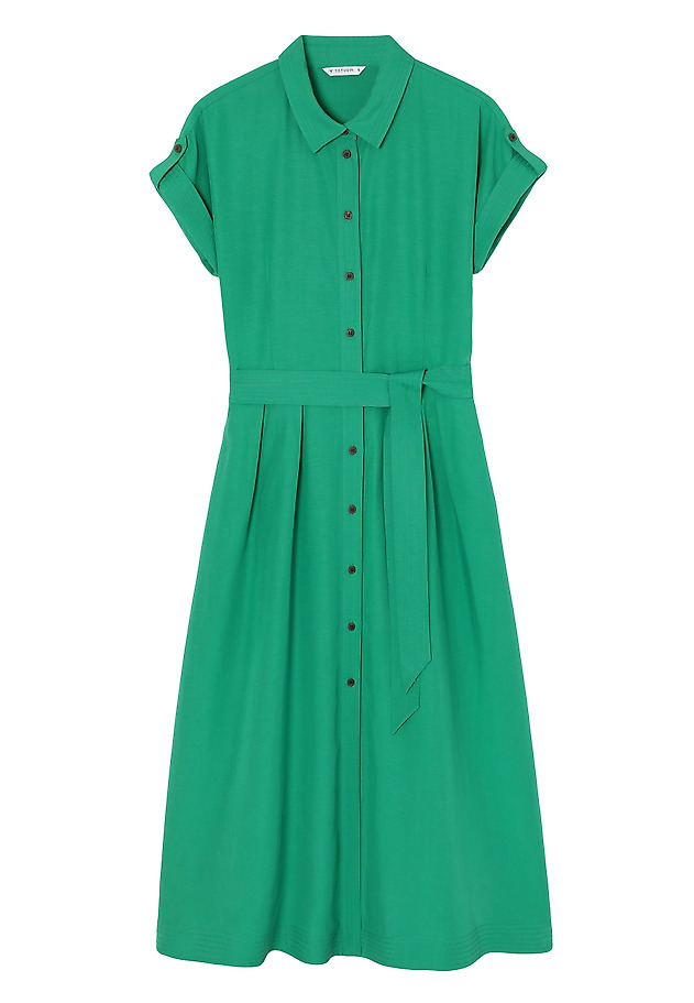 SHORT SLEEVE SHIRT DRESS - NICOLETTA 1 color GREEN SHORT SLEEVE SHIRT DRESS - NICOLETTA 1 color GREEN