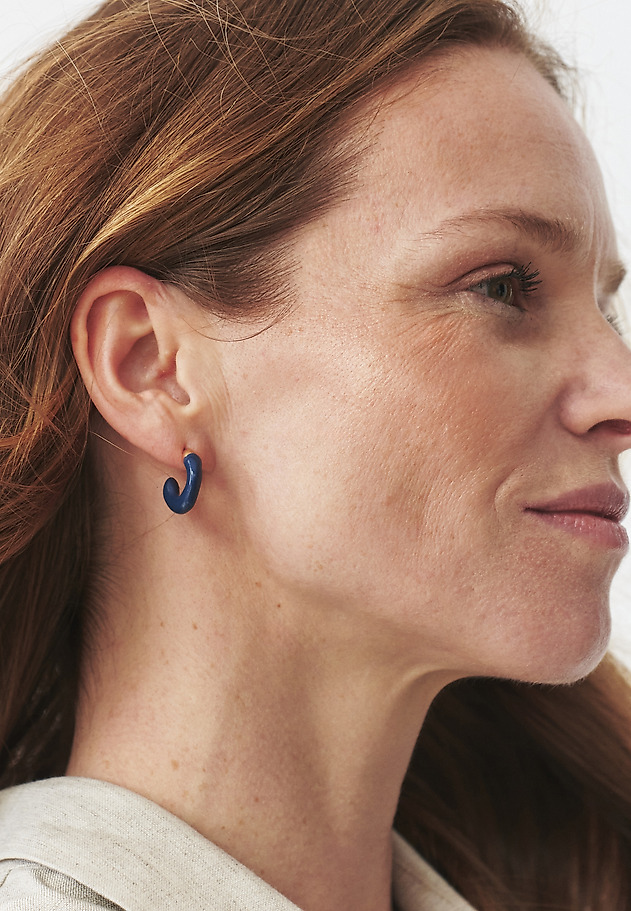 IRREGULARLY SHAPED EARRINGS - BERIS IRREGULARLY SHAPED EARRINGS - BERIS NIEBIESKI 1