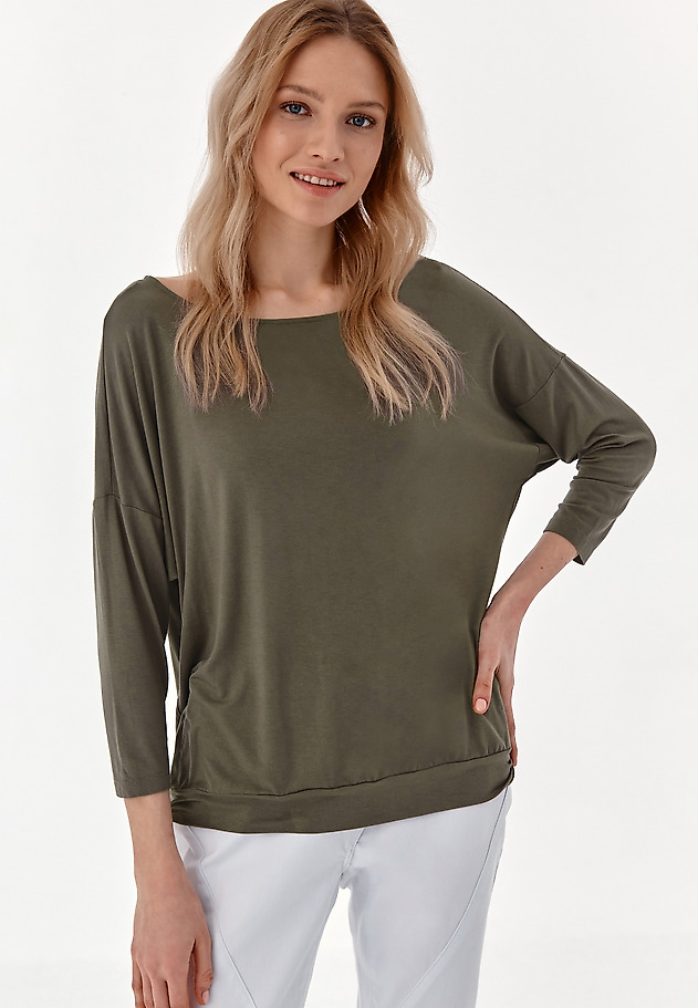 BLUZKA DAMSKA DZIANINOWA DOROTEA BLUZKA DAMSKA DZIANINOWA DOROTEA KHAKI 2