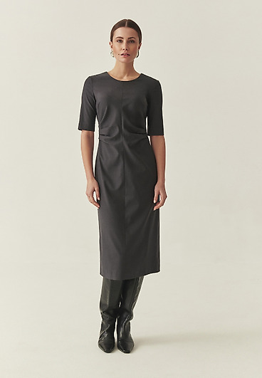 OŁÓWKOWA SUKIENKA Z MARSZCZENIAMI - SERME OŁÓWKOWA SUKIENKA Z MARSZCZENIAMI - SERME