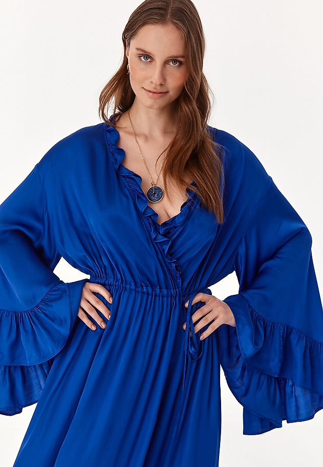 KOLEKCJA BLOOMING: SUKIENKA Z FALBANAMI ZENIA KOLEKCJA BLOOMING: SUKIENKA Z FALBANAMI ZENIA NIEBIESKI 5