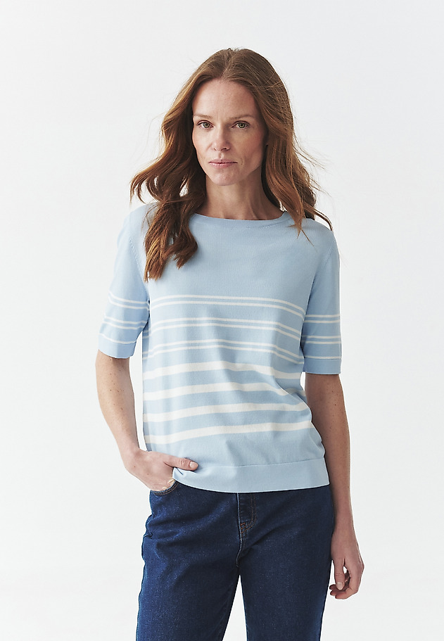 STRIPED BLOUSE — EZRA STRIPED BLOUSE — EZRA BLUE 6