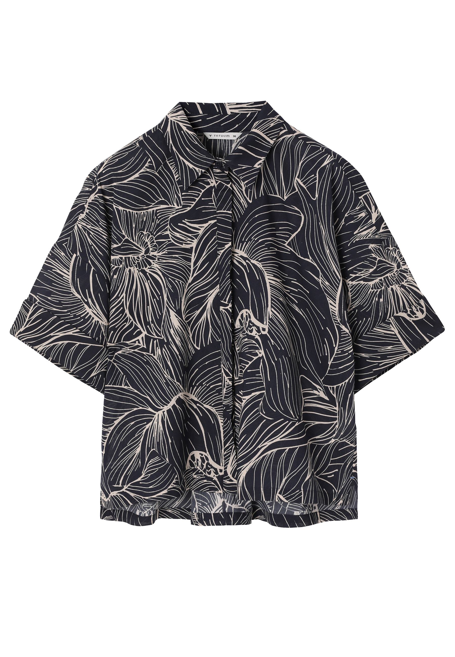 WZORZYSTA KOSZULA Z BAWEŁNY - MERA