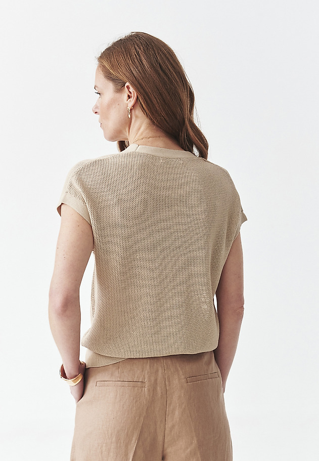 KNITTED BLOUSE WITH VISCOSE - TALA KNITTED BLOUSE WITH VISCOSE - TALA BEŻOWY 4