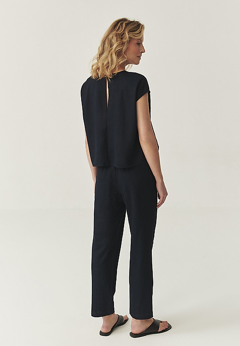 VISCOSE JUMPSUIT- KORIS NAVY BLUE 2