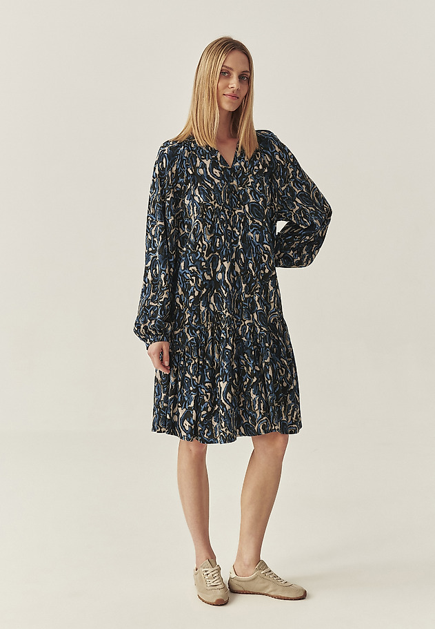 FLARED DRESS WITH ORIGINAL DESIGN - TIANA FLARED DRESS WITH ORIGINAL DESIGN - TIANA MULTICOLOR 1