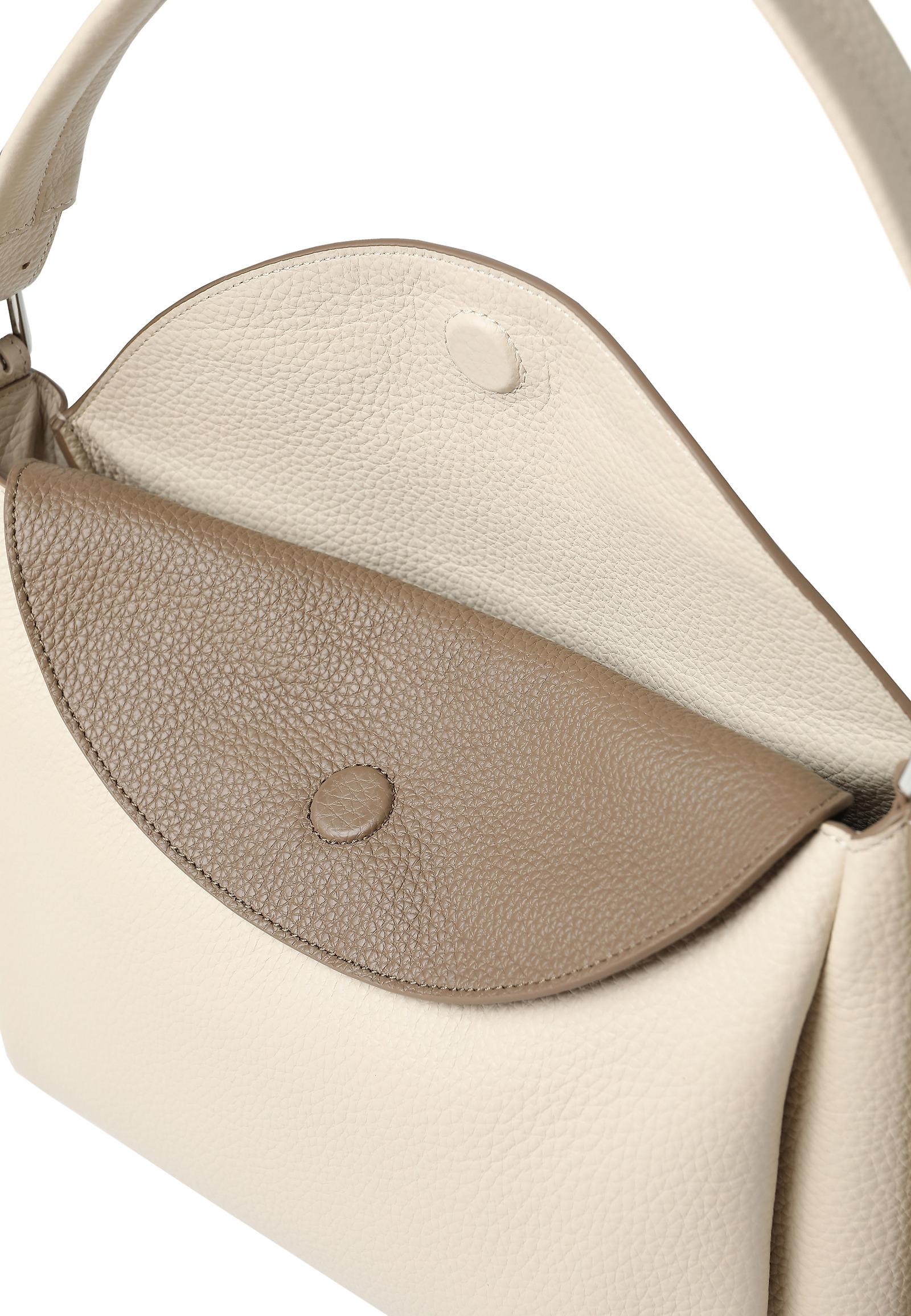 CLASSIC SHOULDER BAG IN GENUINE LEATHER - DELORA CLASSIC SHOULDER BAG IN GENUINE LEATHER - DELORA BEIGE 113331