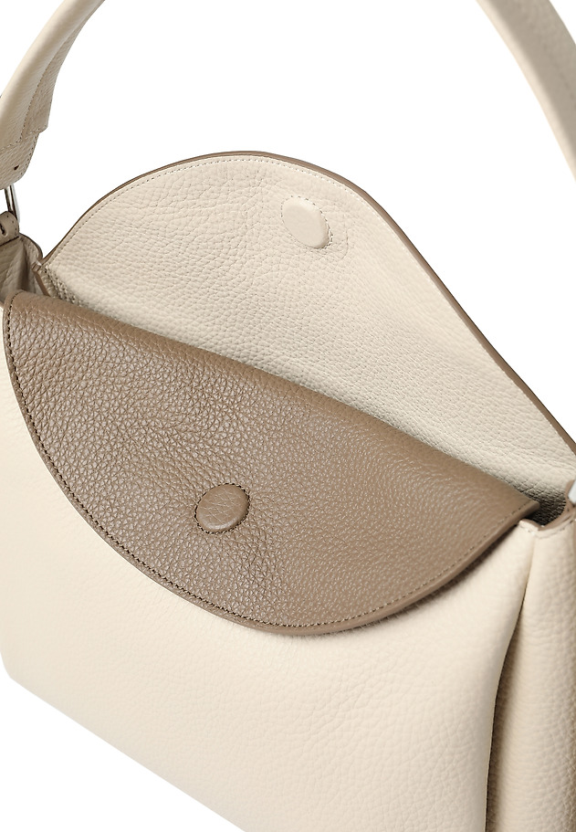CLASSIC SHOULDER BAG IN GENUINE LEATHER - DELORA CLASSIC SHOULDER BAG IN GENUINE LEATHER - DELORA BEIGE 5