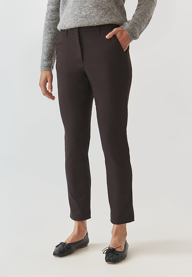 LADIES' FABRIC CIGARETTE PANTS- FILIMI LADIES' FABRIC CIGARETTE PANTS- FILIMI BROWN 2