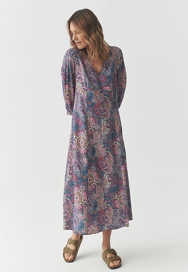 VISCOSE DRESS WITH UNIQUE PATTERN — KASIDI VISCOSE DRESS WITH UNIQUE PATTERN — KASIDI MULTIKOLOR 7