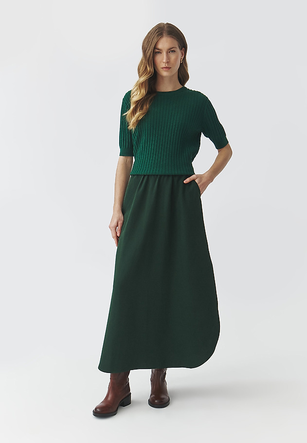 FUSTĂ MIDI, DIN ȚESĂTURĂ — KATIA FUSTĂ MIDI, DIN ȚESĂTURĂ — KATIA VERDE 1