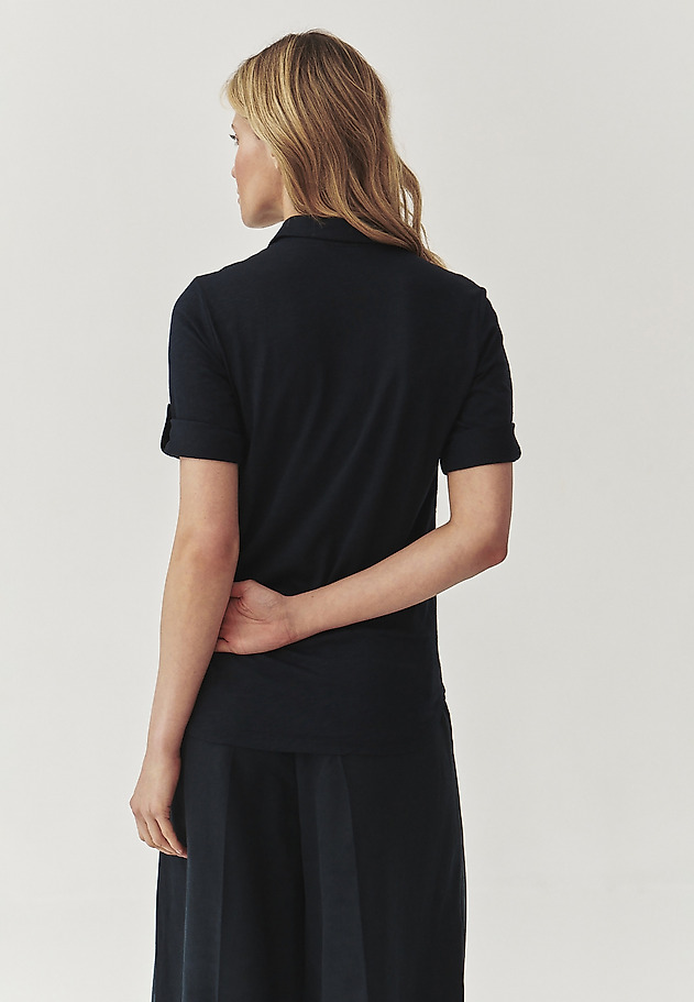 LADIES’ SHIRT WITH ROLLED-UP SLEEVES - TETI LADIES’ SHIRT WITH ROLLED-UP SLEEVES - TETI GRANATOWY 3