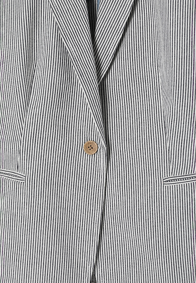 STRIPED FABRIC SINGLE-BREASTED JACKET - KAREMA 3 STRIPED FABRIC SINGLE-BREASTED JACKET - KAREMA 3 MULTIKOLOR 7