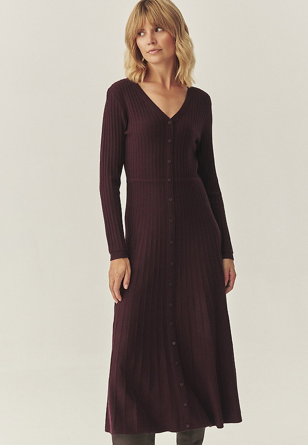 FLARED MIDI DRESS WITH WOOL - NITANA FLARED MIDI DRESS WITH WOOL - NITANA RED 1