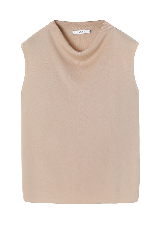 BLÚZKA BEZ RUKÁVOV S VLNENOU ZMESOU - KEZI BLÚZKA BEZ RUKÁVOV S VLNENOU ZMESOU - KEZI BÉŽOVÁ 6